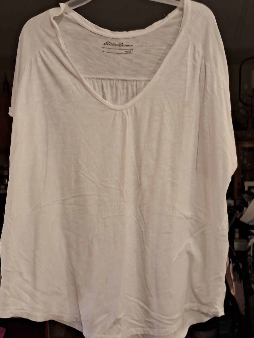 Ladies Studio White Scoop Neck Tunic Top